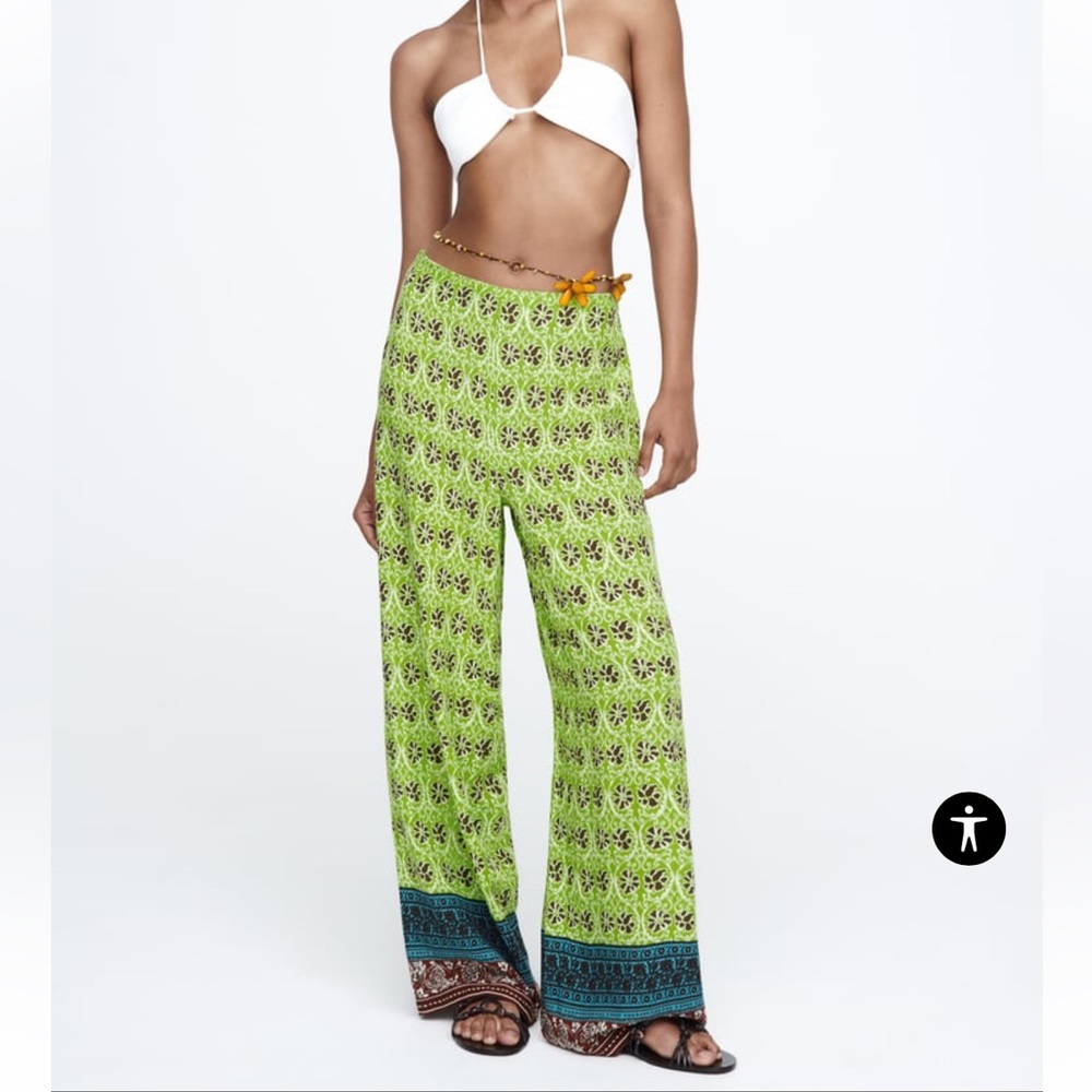Zara Wide Leg Printed Pant